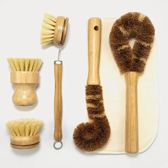 Natural Washing Up Brushes - 6-Piece Starter Set