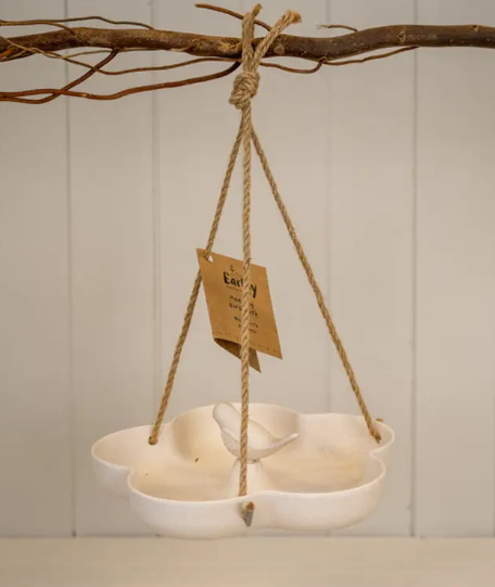 Natural Bamboo Hanging Bird Bath/Feeder
