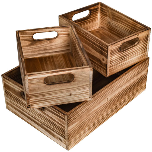 Rustic Wooden Nesting Crates Set of 3