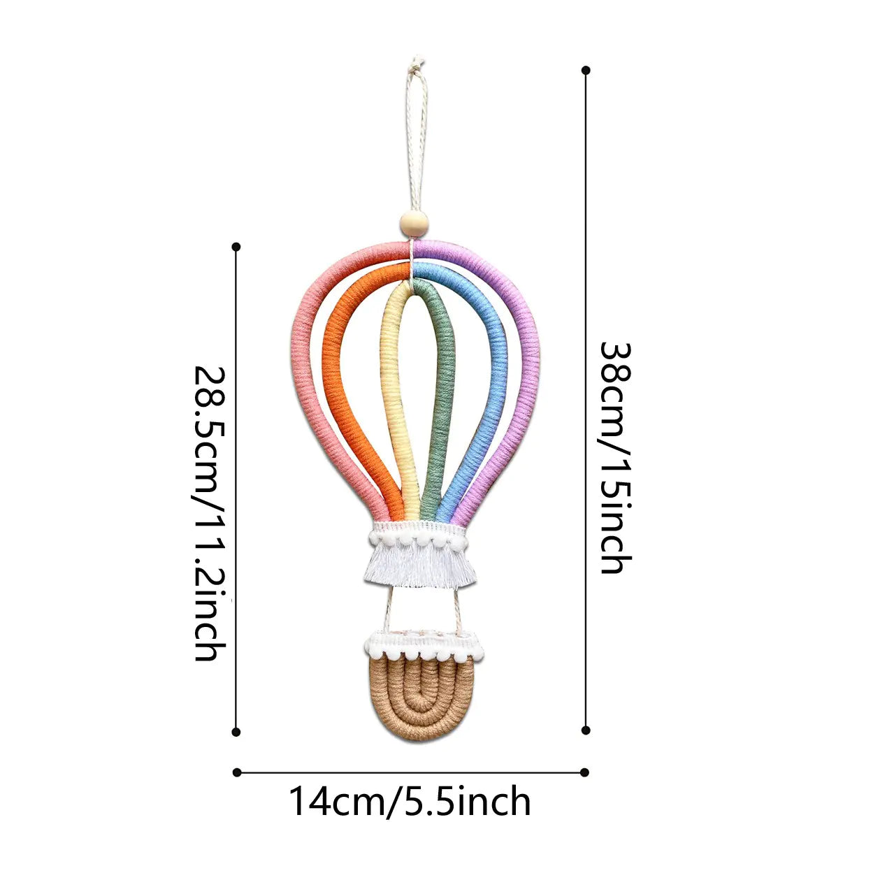 Scandinavian Woven Hot Air Balloon Wall Ornament
