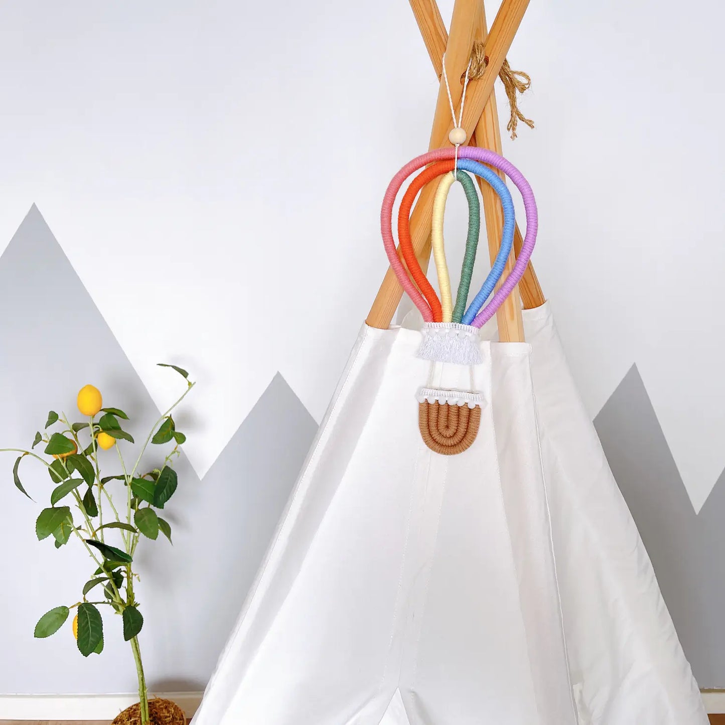 Scandinavian Woven Hot Air Balloon Wall Ornament