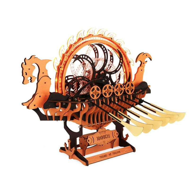 ROKR Viking Dragon Ship Mechanical 3D Wooden Puzzle