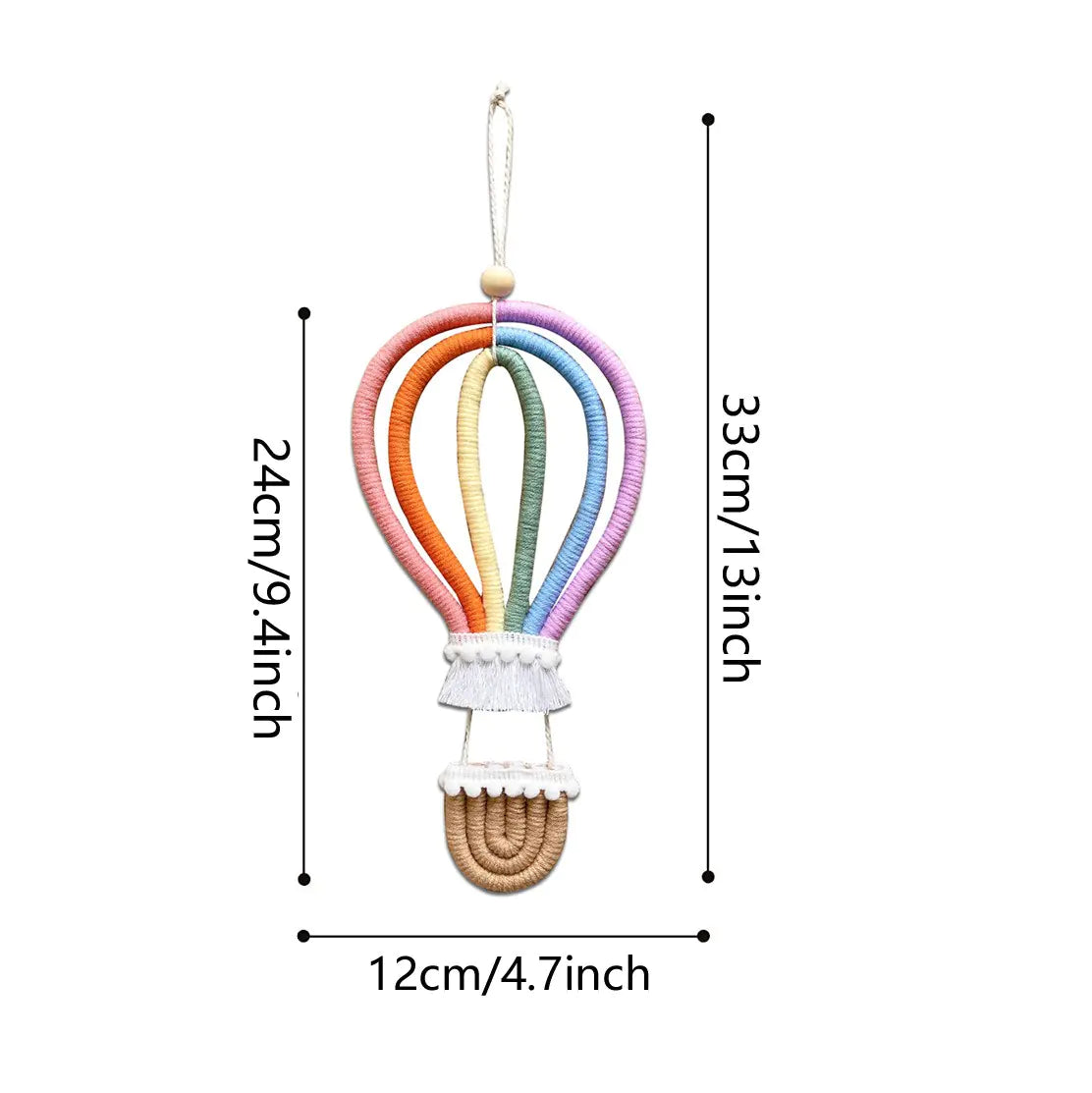Scandinavian Woven Hot Air Balloon Wall Ornament