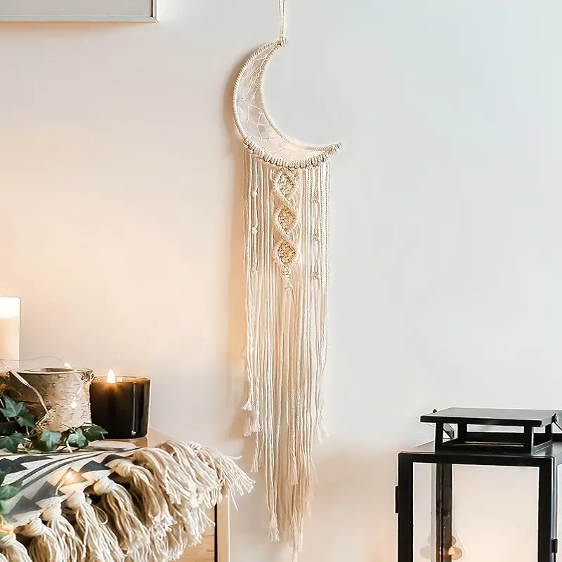 Boho Hand Woven Moon Dreamcatcher 7.87x41.33in
