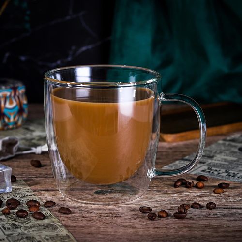 Double-Walled Borosilicate Glass Mug 400ml -  Set of 2