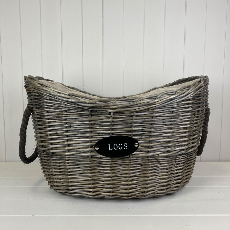 Oval Tapered Log Basket with Ears (60cm x 40.5cm)-0