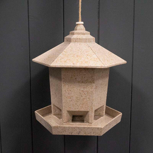 Earthy Deluxe Hexagonal Bird Feeder - Chaff (21.6cm)-0