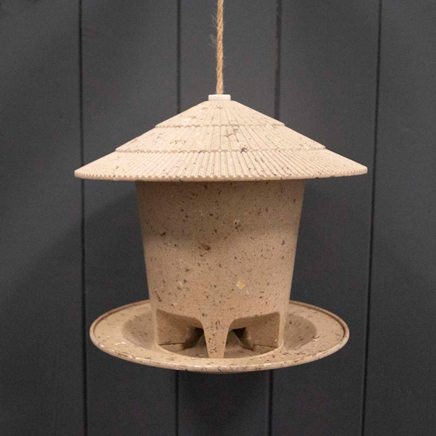 Earthy Deluxe Round Bird Feeder - Coffee Husks (21.8cm)-0