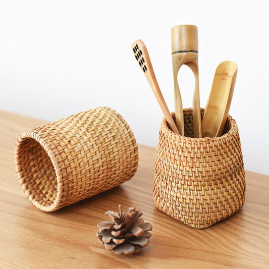 Handmade Rattan Storage Boxes for Cosmetics and Décor