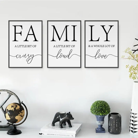 3-Piece Love & Family Canvas Art Set