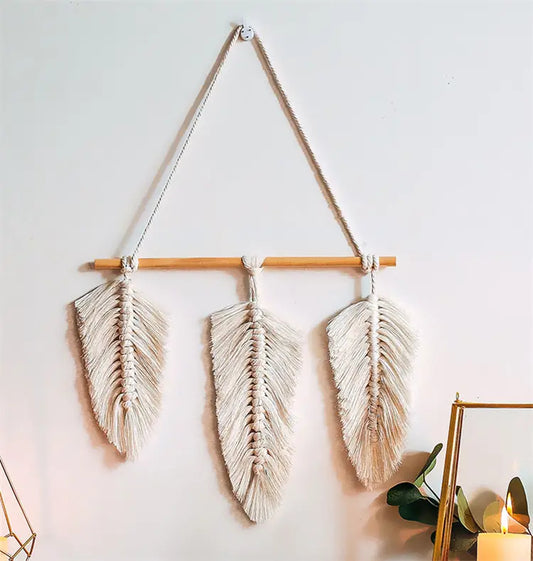 Bohemian Woven Leaf Wall Hanging for Bedroom Decor