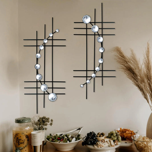 Glimmering Crystals Abstract Metal Wall Art